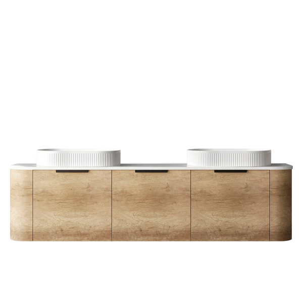 Otti Bondi 1800mm Natural Oak Wall Hung Curve Vanity
