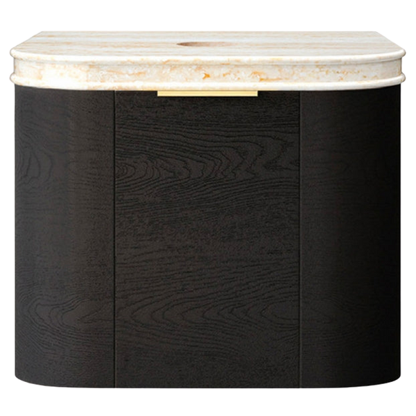 Otti Bondi 600mm Black Oak Fluted Wall Hung Curve Vanity