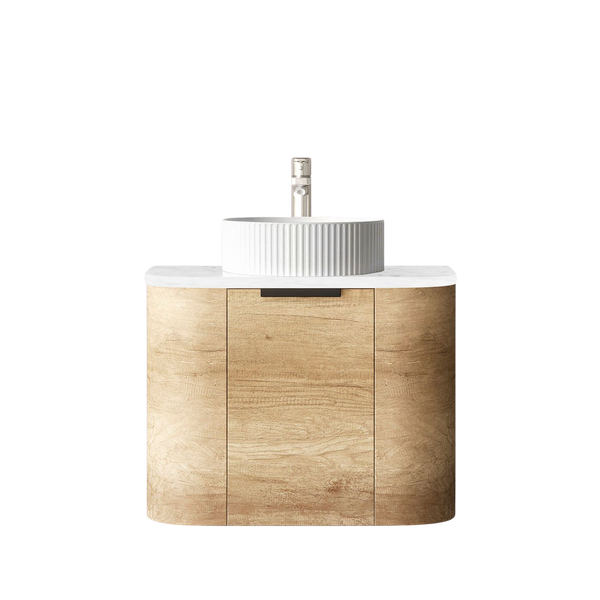 Otti Bondi 600mm Natural Oak Wall Hung Curve Vanity