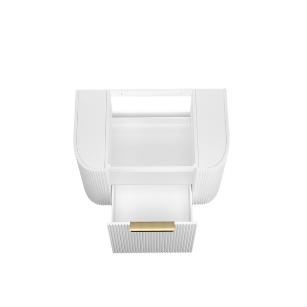 Otti Bondi 750mm Satin White Fluted Wall Hung Curve Vanity