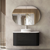 Otti Bondi 900mm Black Oak Fluted Wall Hung Curve Vanity