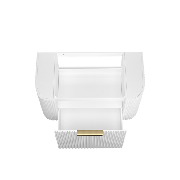 Otti Bondi 900mm Satin White Fluted Wall Hung Curve Vanity