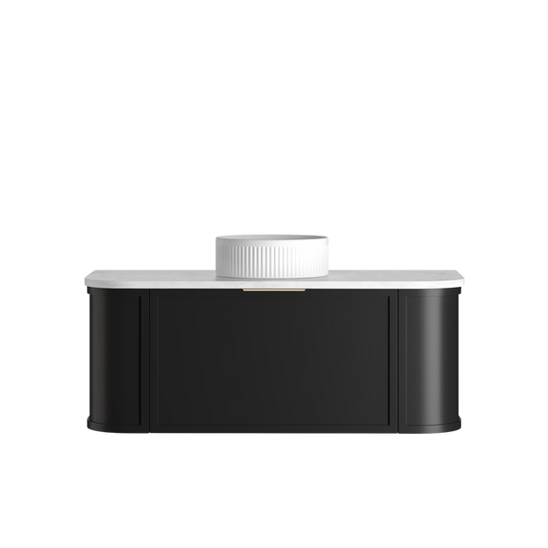 Otti Hampshire 1200mm Satin Black Wall Hung Curve Vanity