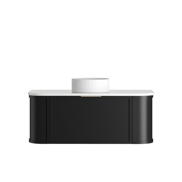 Otti Hampshire 1200mm Satin Black Wall Hung Curve Vanity