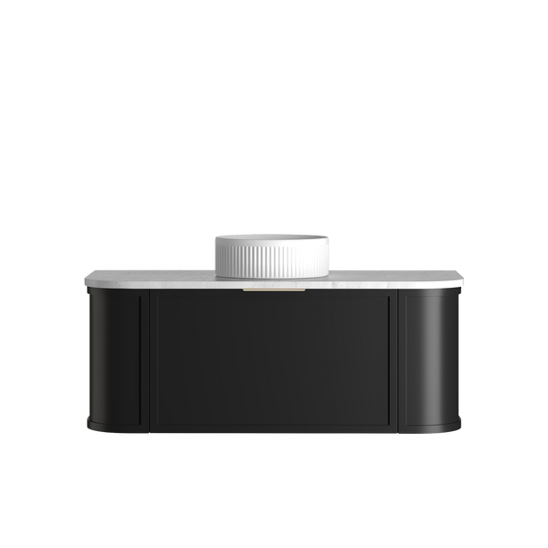 Otti Hampshire 1200mm Satin Black Wall Hung Curve Vanity