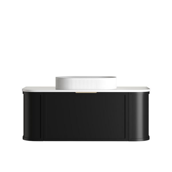 Otti Hampshire 1200mm Satin Black Wall Hung Curve Vanity