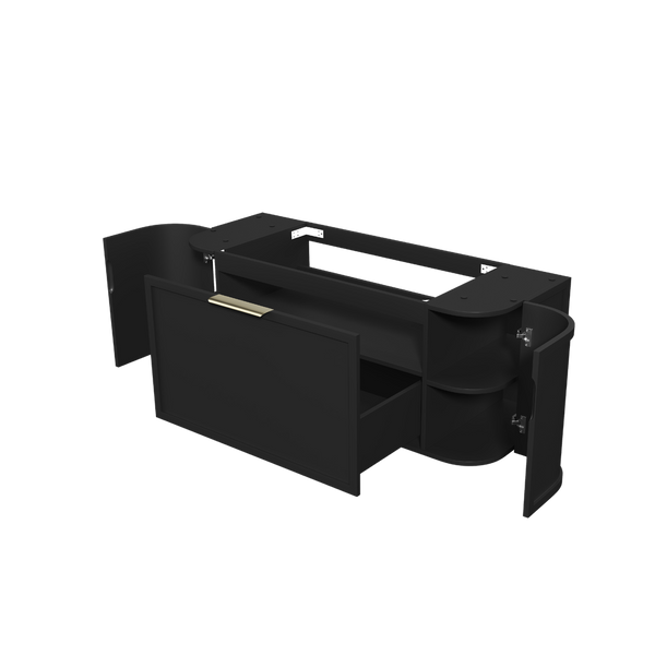 Otti Hampshire 1200mm Satin Black Wall Hung Curve Vanity