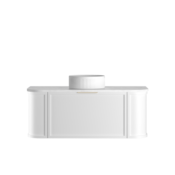 Otti Hampshire 1200mm Satin White Wall Hung Curve Vanity