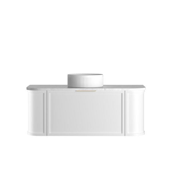 Otti Hampshire 1200mm Satin White Wall Hung Curve Vanity