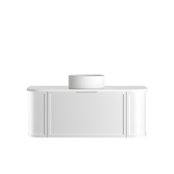 Otti Hampshire 1200mm Satin White Wall Hung Curve Vanity