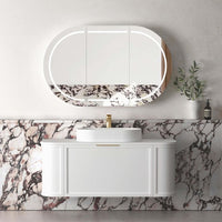 Otti Hampshire 1200mm Satin White Wall Hung Curve Vanity