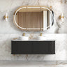 Otti Hampshire 1500mm Satin Black Wall Hung Double Bowl Curve Vanity