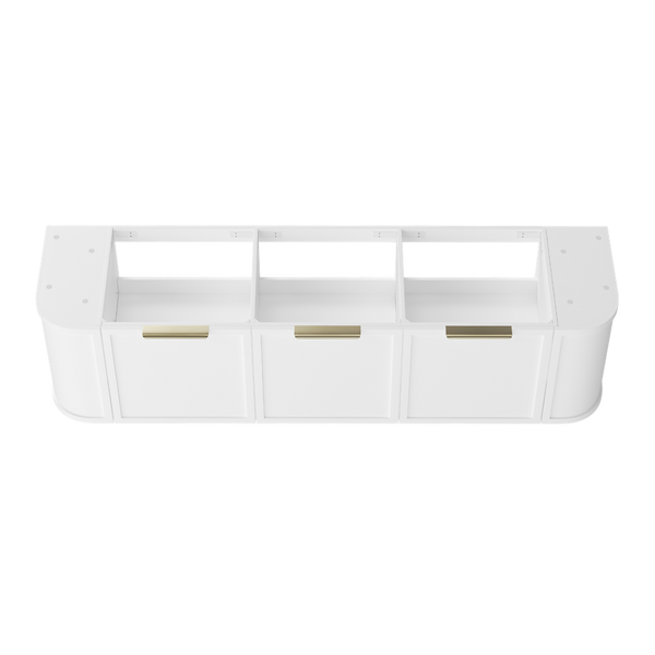 Otti Hampshire 1800mm Satin White Wall Hung Double Bowl Curve Vanity