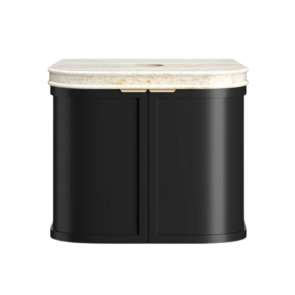 Otti Hampshire 600mm Satin Black Wall Hung Curve Vanity