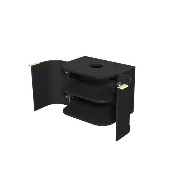 Otti Hampshire 600mm Satin Black Wall Hung Curve Vanity