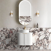 Otti Hampshire 600mm Satin White Wall Hung Curve Vanity