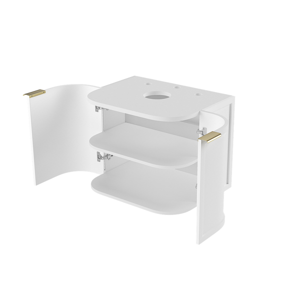 Otti Hampshire 600mm Satin White Wall Hung Curve Vanity