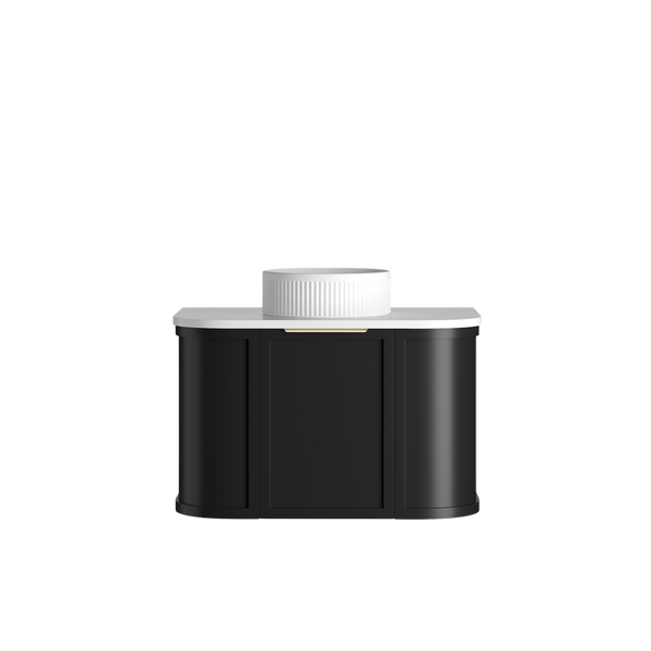 Otti Hampshire 750mm Satin Black Wall Hung Curve Vanity