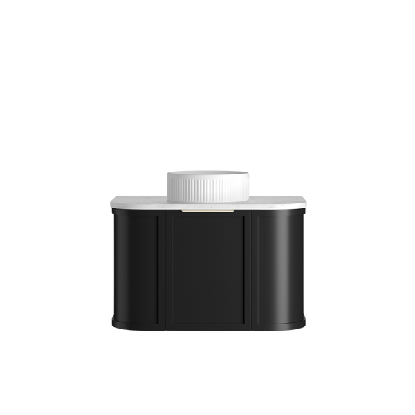 Otti Hampshire 750mm Satin Black Wall Hung Curve Vanity