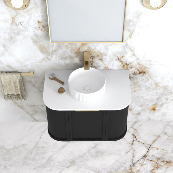 Otti Hampshire 750mm Satin Black Wall Hung Curve Vanity