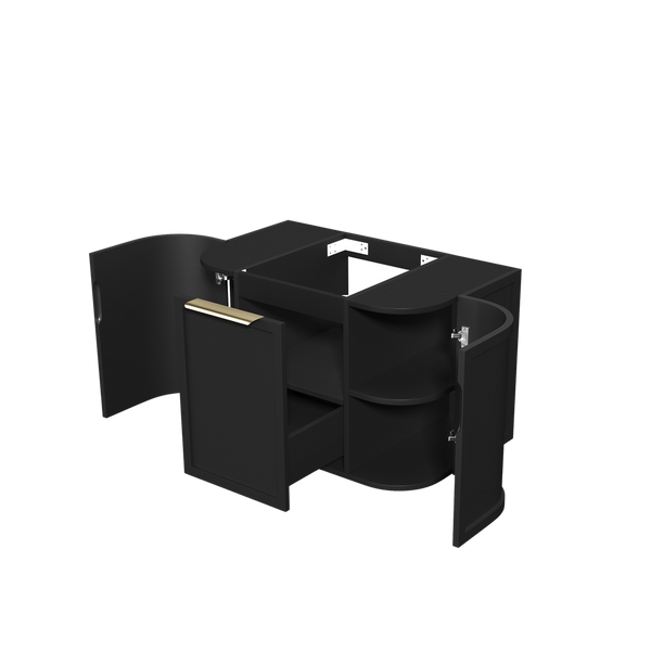 Otti Hampshire 750mm Satin Black Wall Hung Curve Vanity