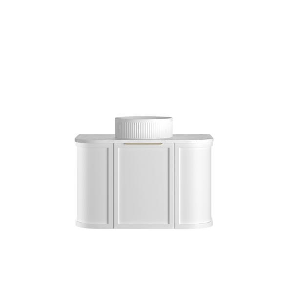 Otti Hampshire 750mm Satin White Wall Hung Curve Vanity