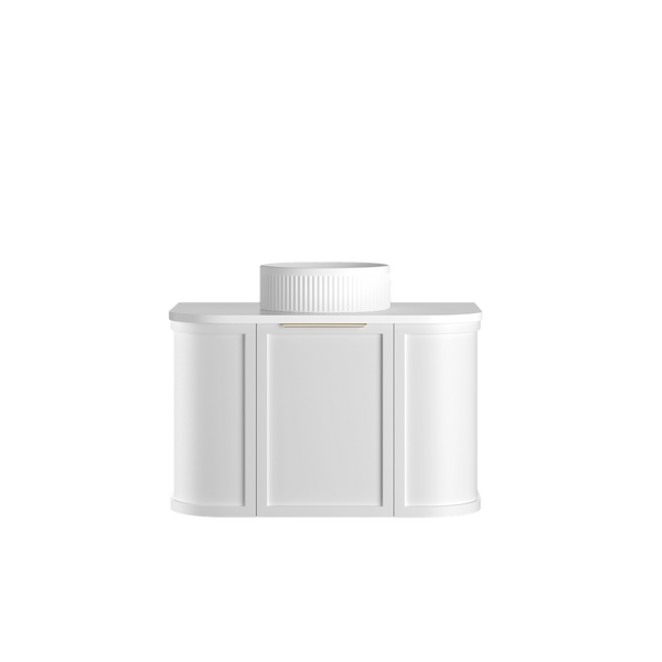 Otti Hampshire 750mm Satin White Wall Hung Curve Vanity