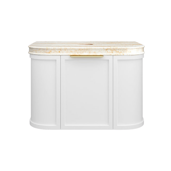 Otti Hampshire 750mm Satin White Wall Hung Curve Vanity