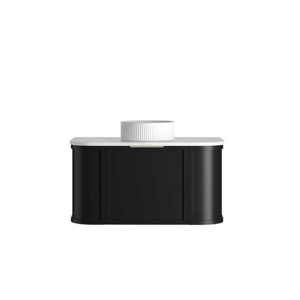 Otti Hampshire 900mm Satin Black Wall Hung Curve Vanity