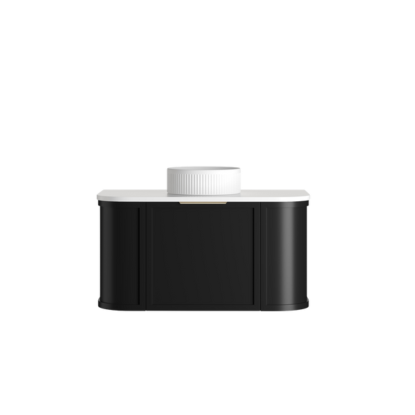 Otti Hampshire 900mm Satin Black Wall Hung Curve Vanity