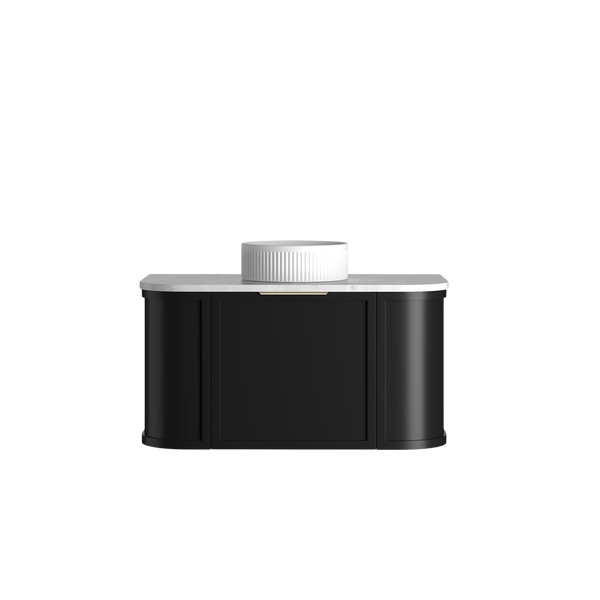 Otti Hampshire 900mm Satin Black Wall Hung Curve Vanity