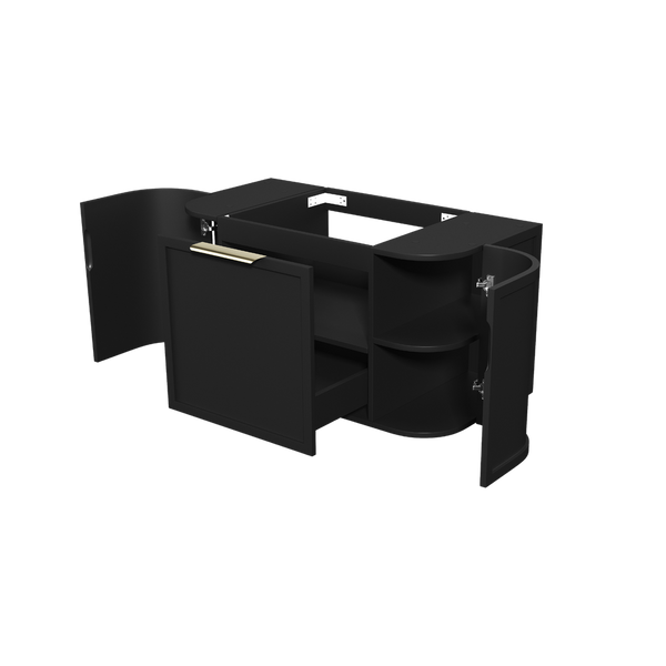 Otti Hampshire 900mm Satin Black Wall Hung Curve Vanity