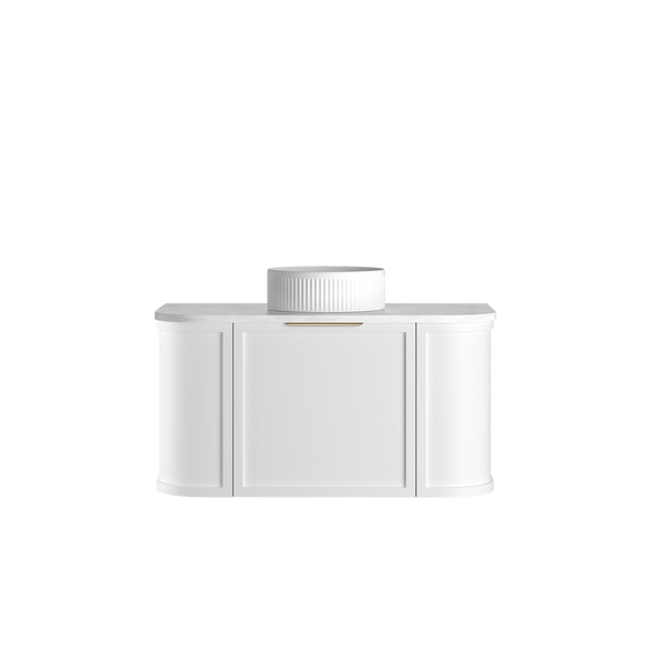 Otti Hampshire 900mm Satin White Wall Hung Curve Vanity