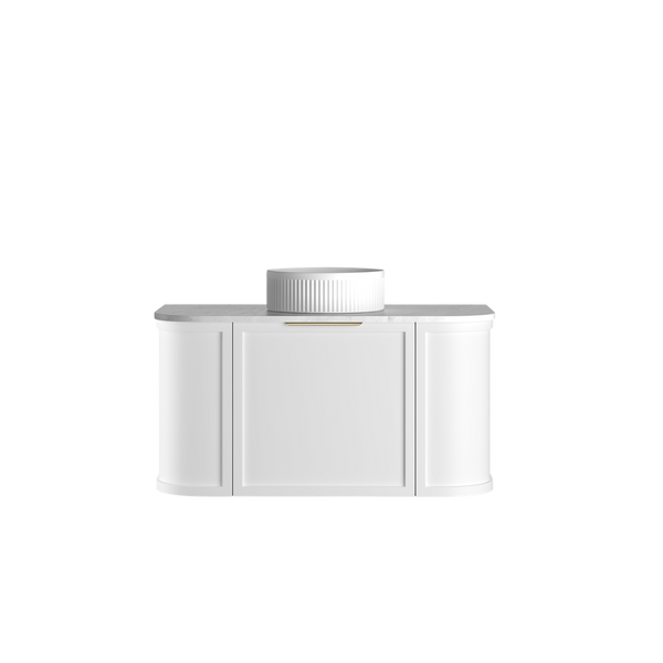 Otti Hampshire 900mm Satin White Wall Hung Curve Vanity