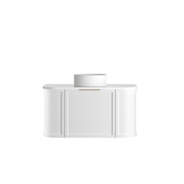 Otti Hampshire 900mm Satin White Wall Hung Curve Vanity