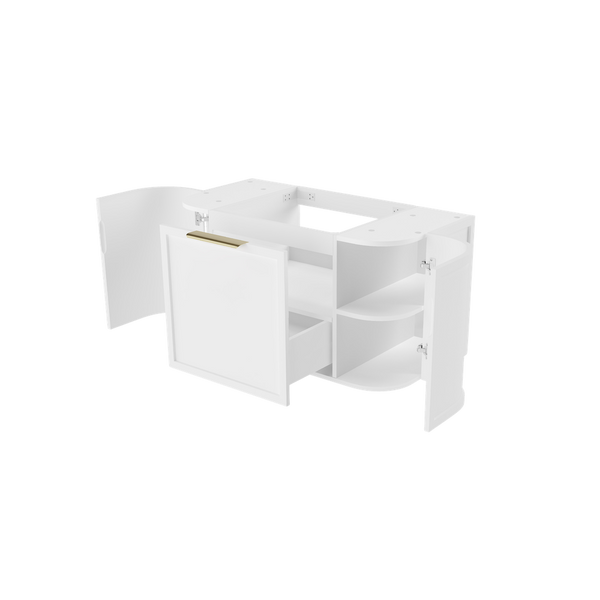 Otti Hampshire 900mm Satin White Wall Hung Curve Vanity