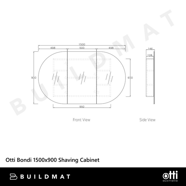 Otti Bondi 1500 White Shaving Cabinet