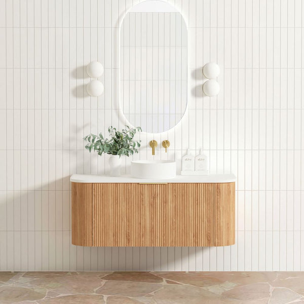 Otti Bondi 1200mm Woodland Oak Fluted Curve Vanity