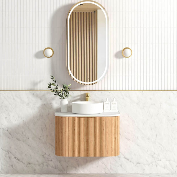 Otti Bondi 750mm Woodland Oak Fluted Curve Vanity