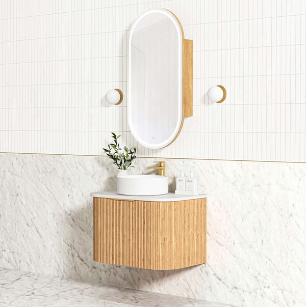 Otti Bondi 750mm Woodland Oak Fluted Curve Vanity