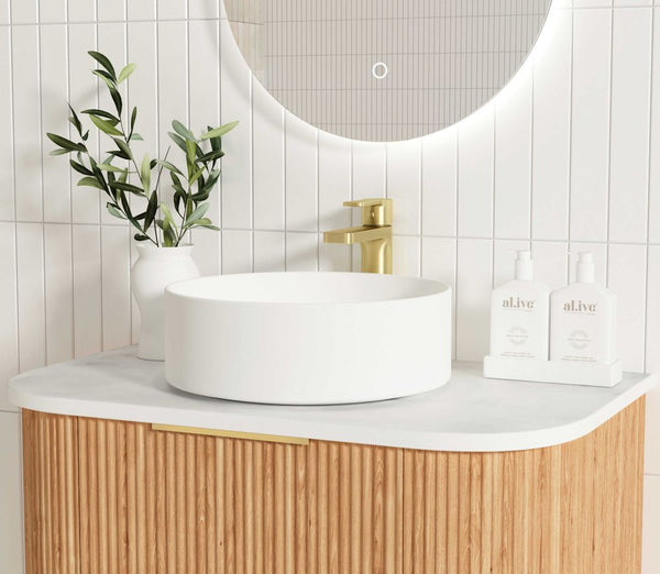 Otti Bondi 750mm Woodland Oak Fluted Curve Vanity