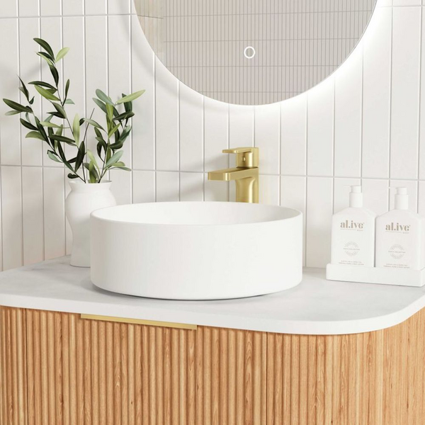Otti Bondi 750mm Woodland Oak Fluted Curve Vanity