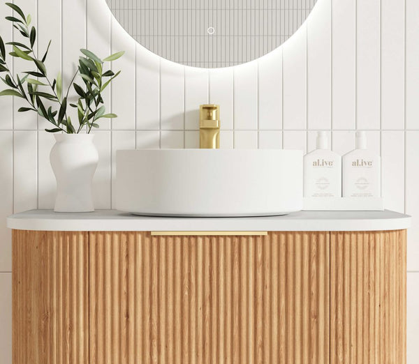 Otti Bondi 750mm Woodland Oak Fluted Curve Vanity