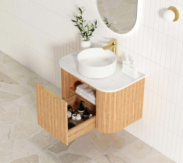 Otti Bondi 750mm Woodland Oak Fluted Curve Vanity