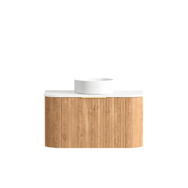 Otti Bondi 900mm Woodland Oak Fluted Curve Vanity