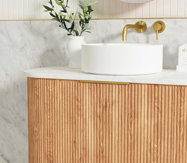 Otti Bondi 900mm Woodland Oak Fluted Curve Vanity