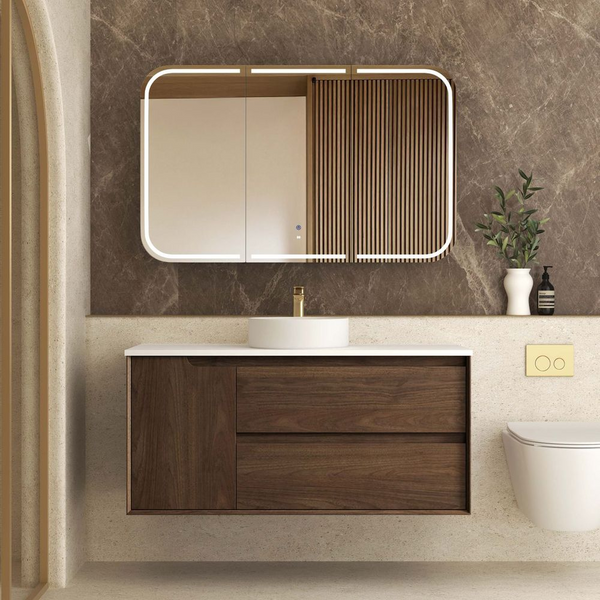 Otti Byron 1200mm Sable Walnut Wall Hung Vanity