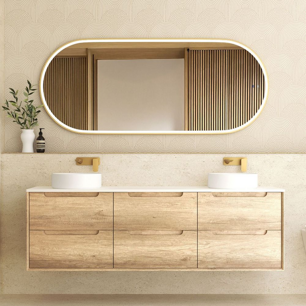 Otti Byron 1800mm Natural Oak Wall Hung Vanity