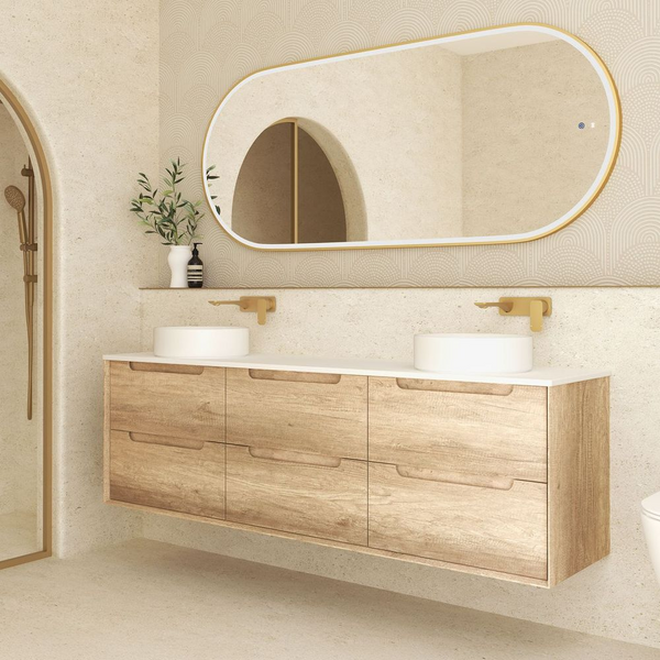 Otti Byron 1800mm Natural Oak Wall Hung Vanity