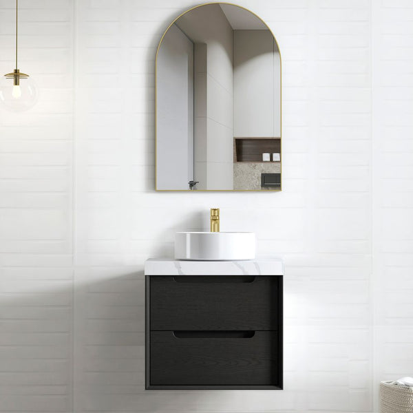 Otti Byron 600mm Black Oak Wall Hung Vanity